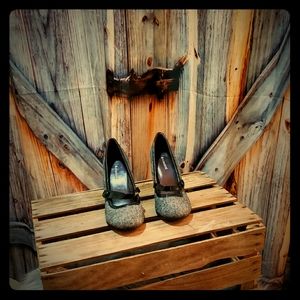 Black and White high heeled Mary Jane's